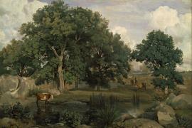 Jean-Baptiste Camille Corot - Forêt de Fontainebleau (Peinture de l'Ecloe de Barbizon)