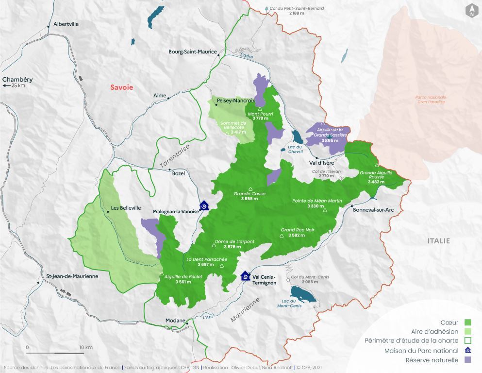Carte du Parc national de la Vanoise_janvier 2022