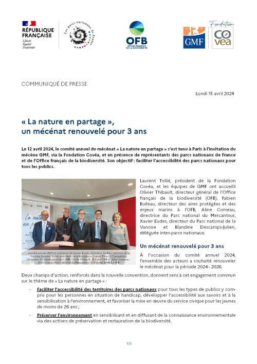 CP Comité annuel Mécénat GMF-PNX-OFB_La nature en partage