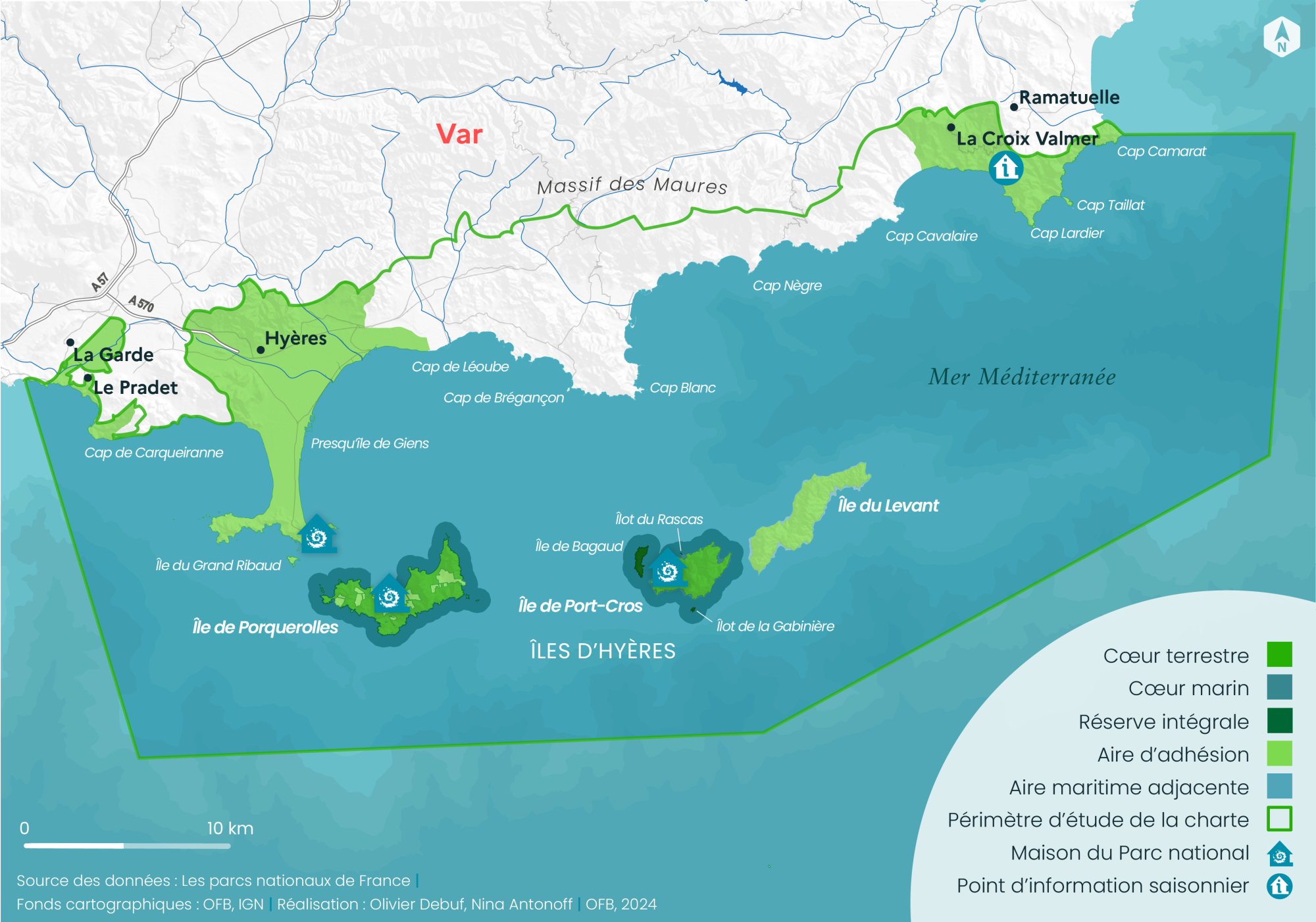 Carte du Parc national de Port-Cros