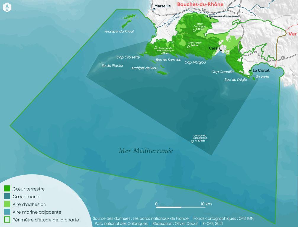 Carte du Parc national des Calanques_janvier 2022