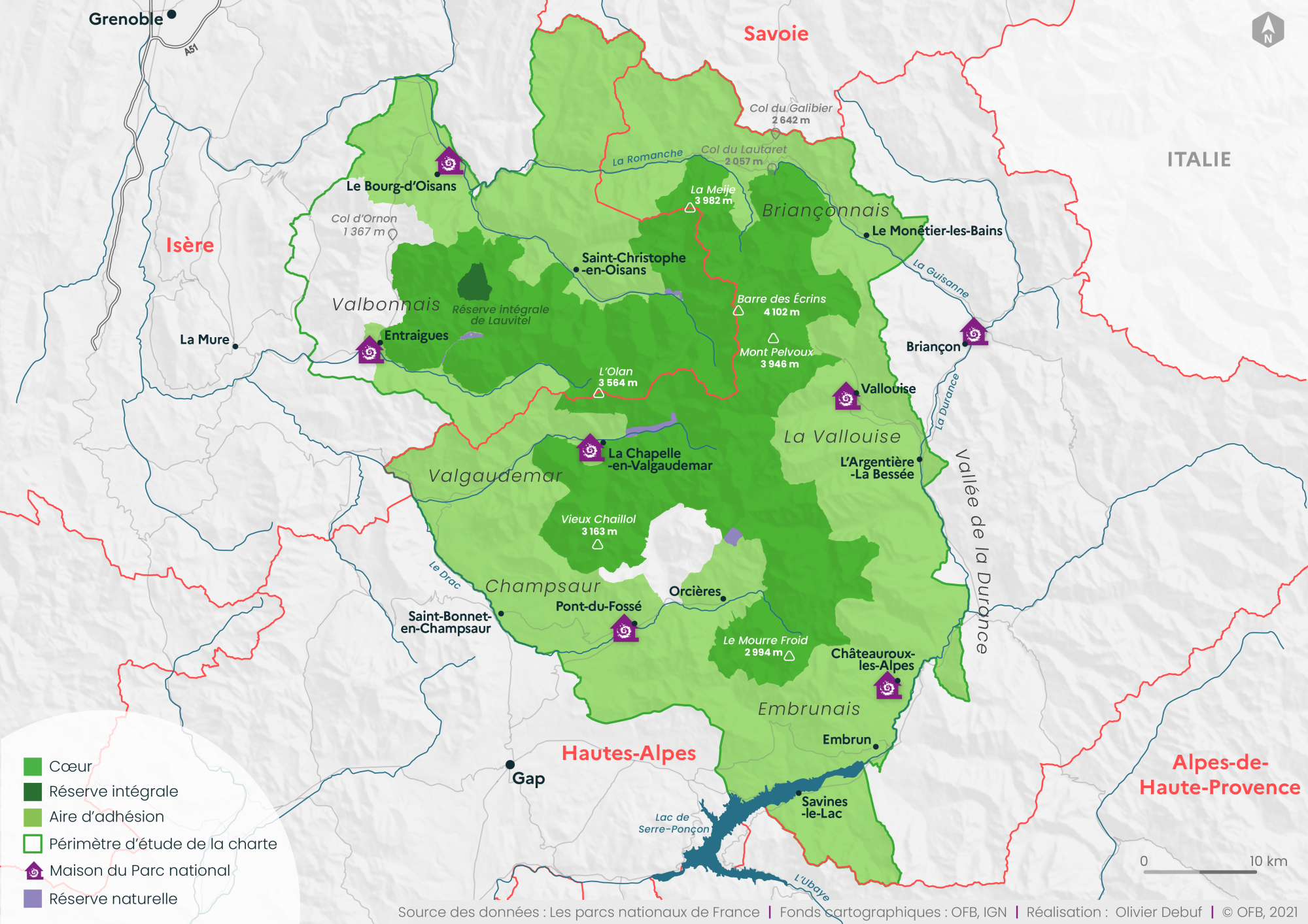 Découvrez les 11 parcs nationaux français